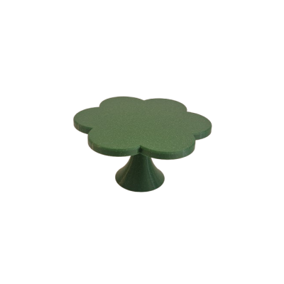 Suporte para bolos verde em forma de flor com base cónica