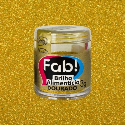 Frasco de brilho alimentício dourado Fab! 3g