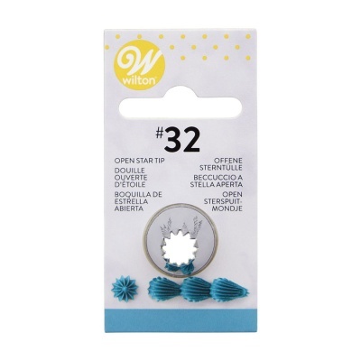 Embalagem de bico de confeitar Wilton #32 com formato estrela aberto