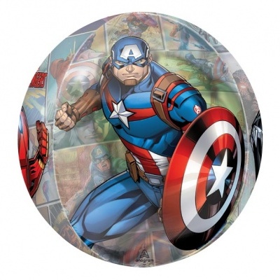 Bola com imagem do Capitão América em pose de combate