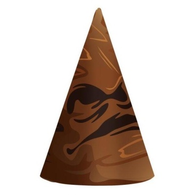 Cone de madeira com textura natural e padrão castanho escuro