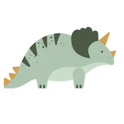 Brinquedo de dinossauro verde com detalhes amarelos e pretos