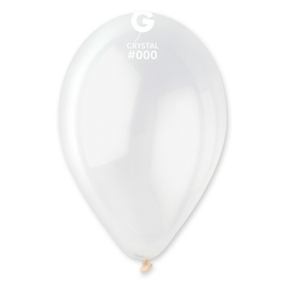 Balão de látex branco transparente com texto G CRYSTAL #000