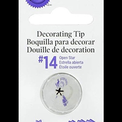 Ponta decoração metal Wilton nº 14 estrela aberta em embalagem branca