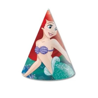Chapéu de festa com imagem da pequena sereia Ariel