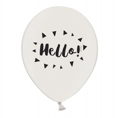 Balão branco com texto 'Hello!' em preto