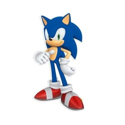 Figura Sonic The Hedgehog azul com luvas brancas e sapatos vermelhos