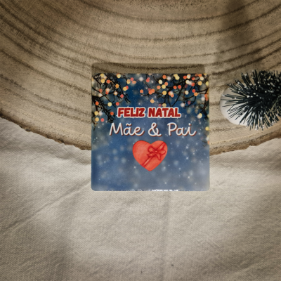 Azulejo decorativo com mensagem de Natal para mãe e pai