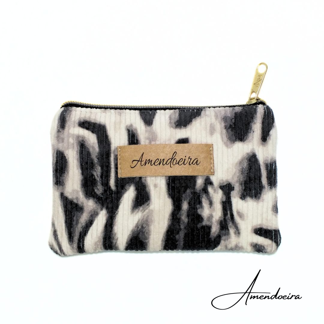 Allneed - Leopard Carteira pequena animal print com etiqueta 'Amendoeira'