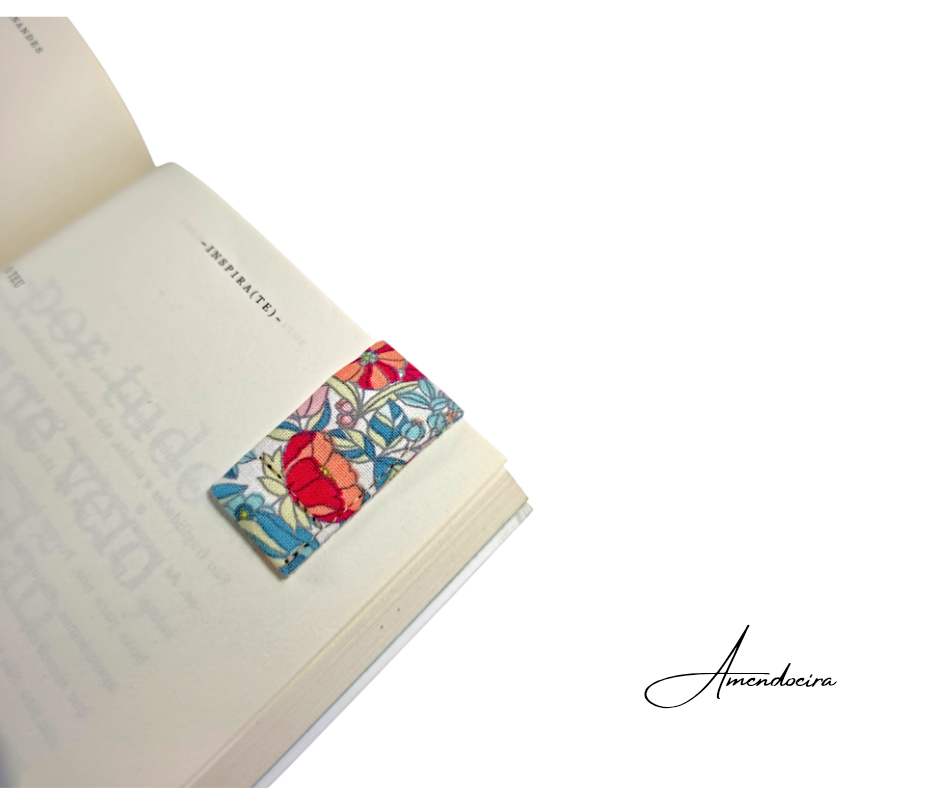 Separador magnético Livro/Agenda - Flores tropicais Marcador de páginas floral colorido em livro aberto