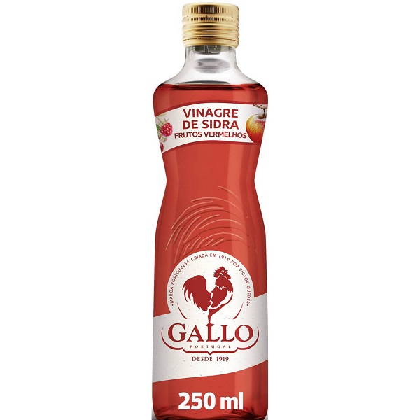 Vinagre de Sidra Frutos Vermelhos Garrafa de vinagre de sidra Gallo frutos vermelhos 250 ml