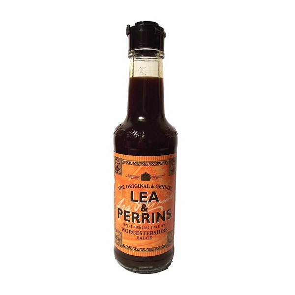 Lea & Perrins Garrafa de Lea & Perrins Worcestershire Sauce com rótulo cor de laranja