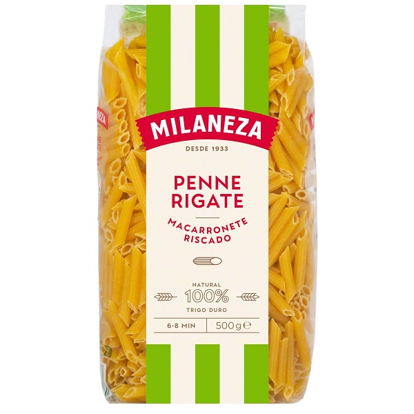 Massa Macarronete Pacote de massa penne rigate Milaneza