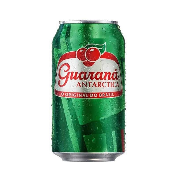 Guaraná Antartica 33cl Lata verde de Guaraná Antarctica com logótipo vermelho e branco