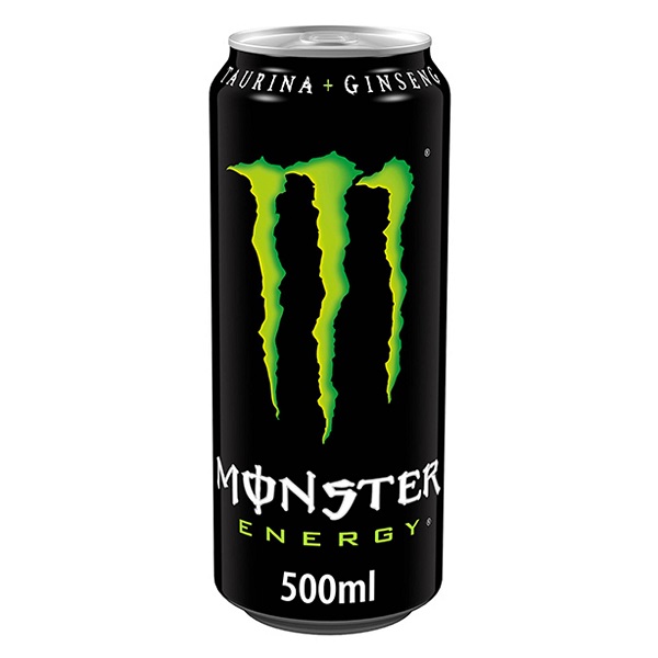 Monster Green Lata preta Monster Energy 500 ml com logotipo verde