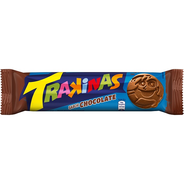 Trakinas Chocolate Embalagem de bolacha Trakinas sabor chocolate