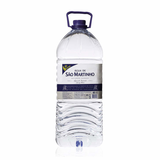 Água de São Martinho Garrafa plástica 6L de água mineral ÁGUA DE SÃO MARTINHO com tampa e pega roxas