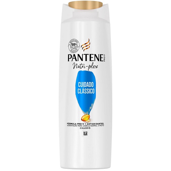 Champô Nutri-Plex Cuidado Clássico Frasco branco de champô Pantene Pro-V Nutri-plex Cuidado Clássico