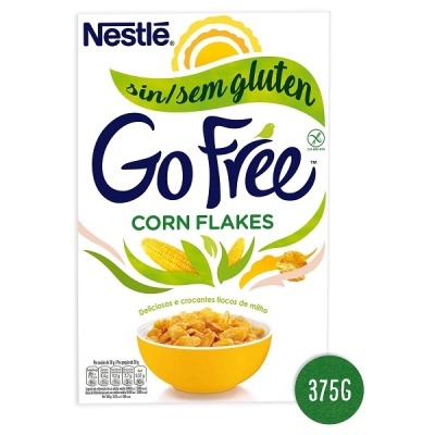 Caixa de cereais Nestlé Go Free Corn Flakes sem glúten 375g