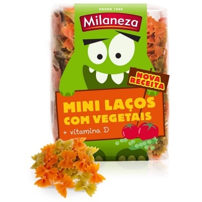 Pacote de massa Milaneza Mini Laços com Vegetais coloridos