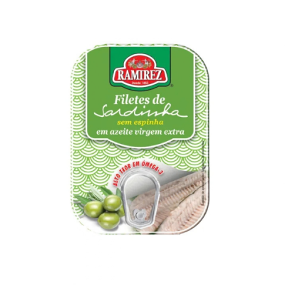 Lata de filetes de sardinha Ramirez em azeite virgem extra