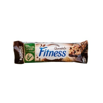 Barra de cereais Nestlé Fitness com chocolate e embalagem colorida