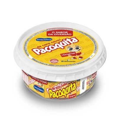 Embalagem redonda de plástico com pasta de amendoim Paçoquita Original