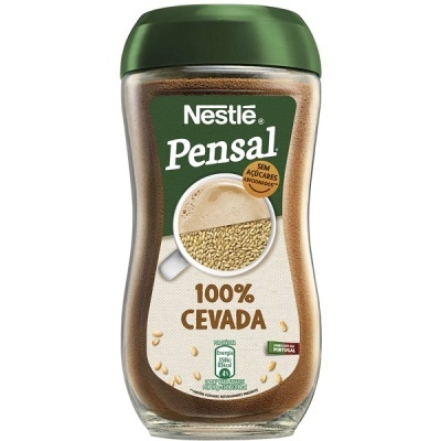 Frasco de café solúvel Nestlé Pensal 100% Cevada com tampa verde