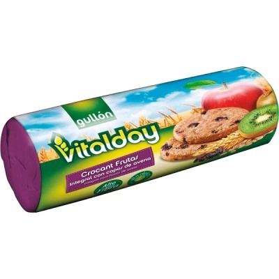 Pacote de bolachas Vitalday com frutas e aveia