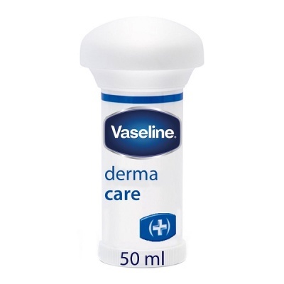 Desodorizante Vaseline Derma Care 50 ml em embalagem branca e azul