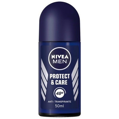 Desodorizante roll-on NIVEA MEN Protect & Care azul com tampo azul