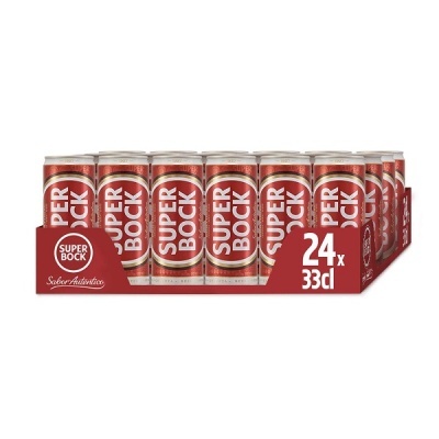 Pack 24 latas Super Bock 33cl vermelho e branco