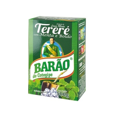 Caixa verde de erva-mate de 500g com menta e boldo