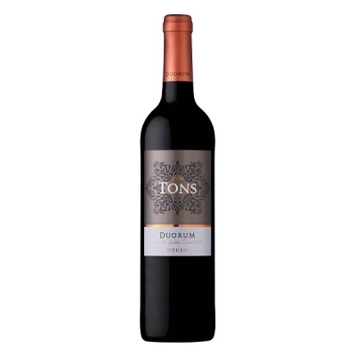 Garrafa de vinho tinto TONs DUORUM DOuRO com rótulo e tampa cobre