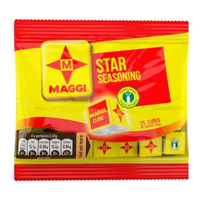 Pacote de cubos de tempero Maggi Star Seasoning vermelho e amarelo