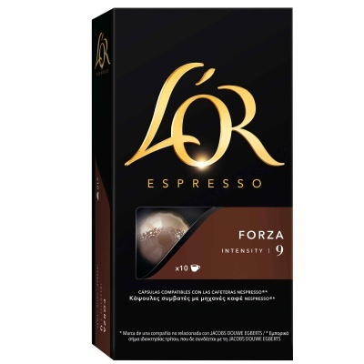 Caixa preta de cápsulas de café L'OR ESPRESSO FORZA