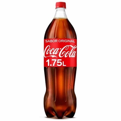 Garrafão de Coca-Cola 1,75 litros com tampa vermelha e rótulo vermelho