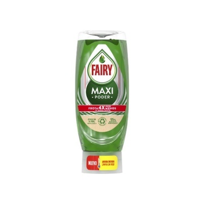 Frasco de detergente líquido Fairy Maxi Poder verde com tampa branca