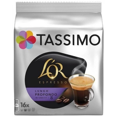 Pacote de café Tassimo L'OR Espresso Lungo Profondo com 16 cápsulas