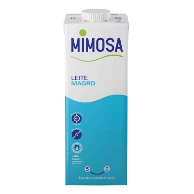 Caixa de leite MIMOSA magro 1 litro azul e branca