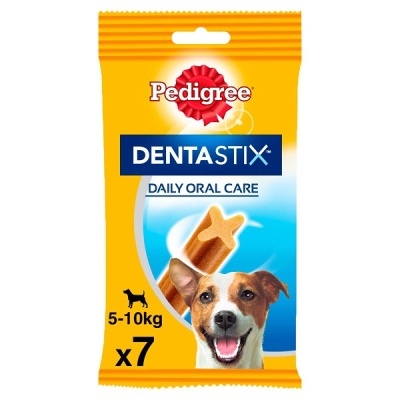 Pacote amarelo e azul de Pedigree DentaStix para cães