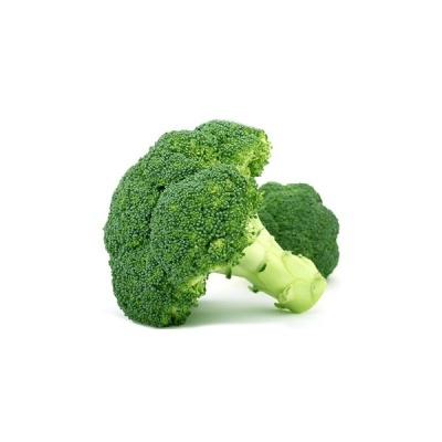 Dois ramos de brócolos verdes frescos sobre fundo branco