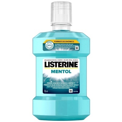 Frasco de enxaguante bucal LISTERINE Mentol 1 litro azul translúcido