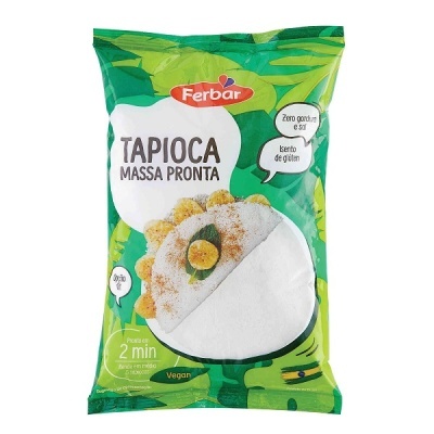 Pacote verde de tapioca massa pronta Ferbar