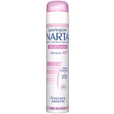 Desodorizante antitranspirante spray Garnier Narta BIO-Eficácia branco e rosa