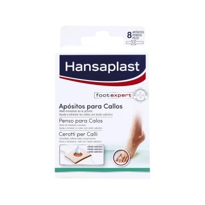 Embalagem de apósitos Hansaplast para callos com 8 peças