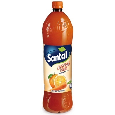Garrafa de bebida Santal Active Drink laranja e cenoura