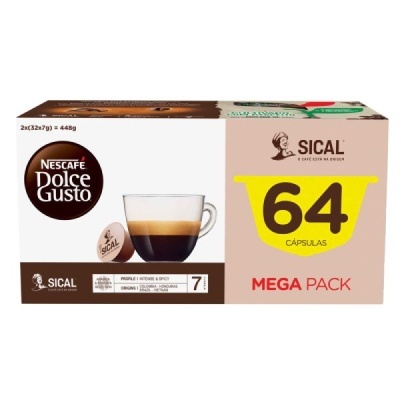 Embalagem de cápsulas de café NESCAFÉ Dolce Gusto SICAL, 64 cápsulas