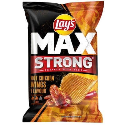 Embalagem de batatas fritas Lay's MAX STRONG Hot Chicken Wings