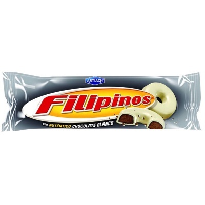 Pacote de biscoitos Filipinos com chocolate branco